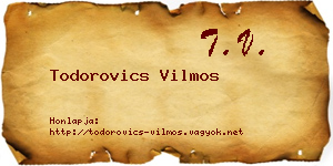 Todorovics Vilmos névjegykártya